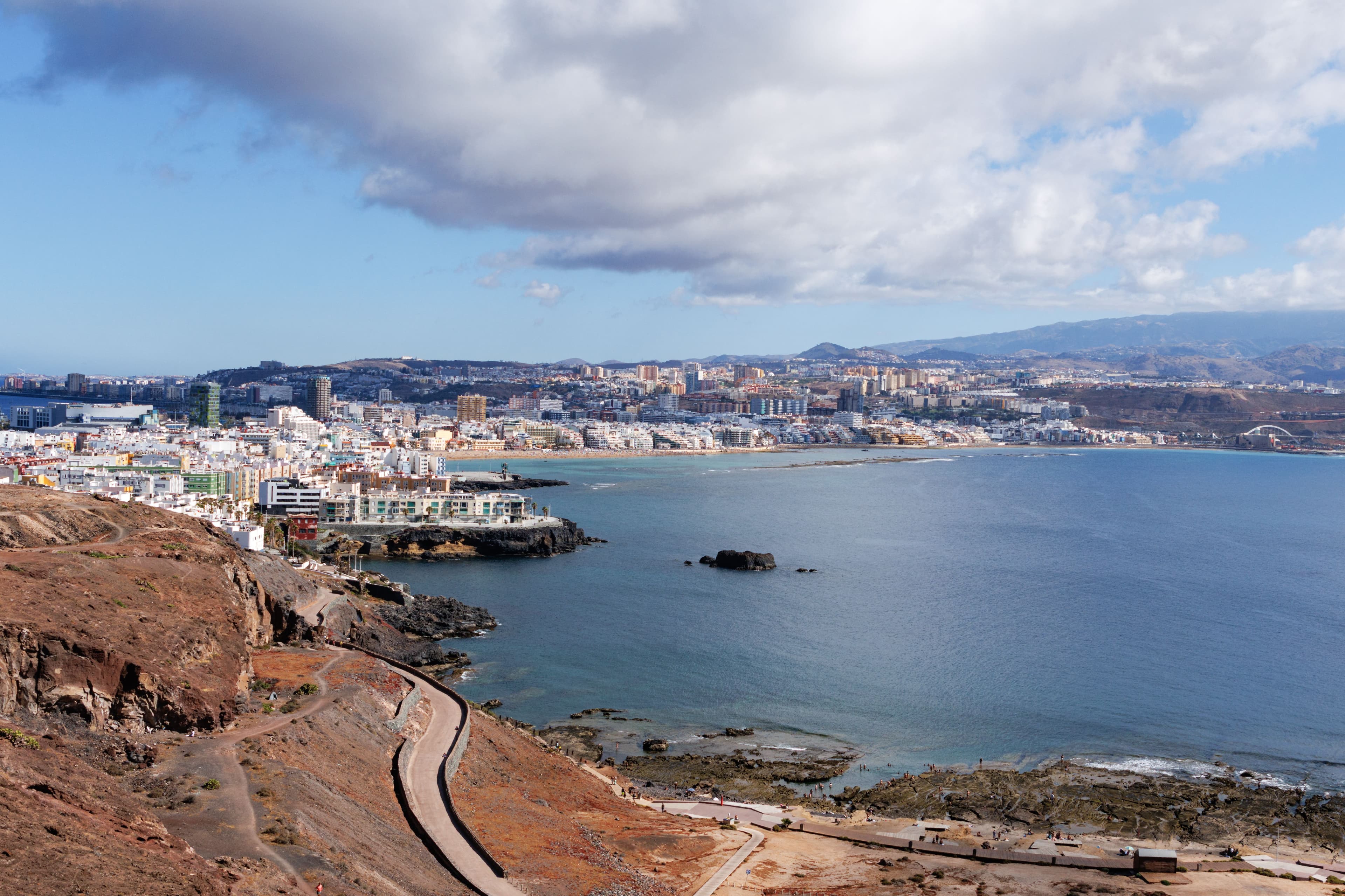 The coastal road approaching Las Palmas
