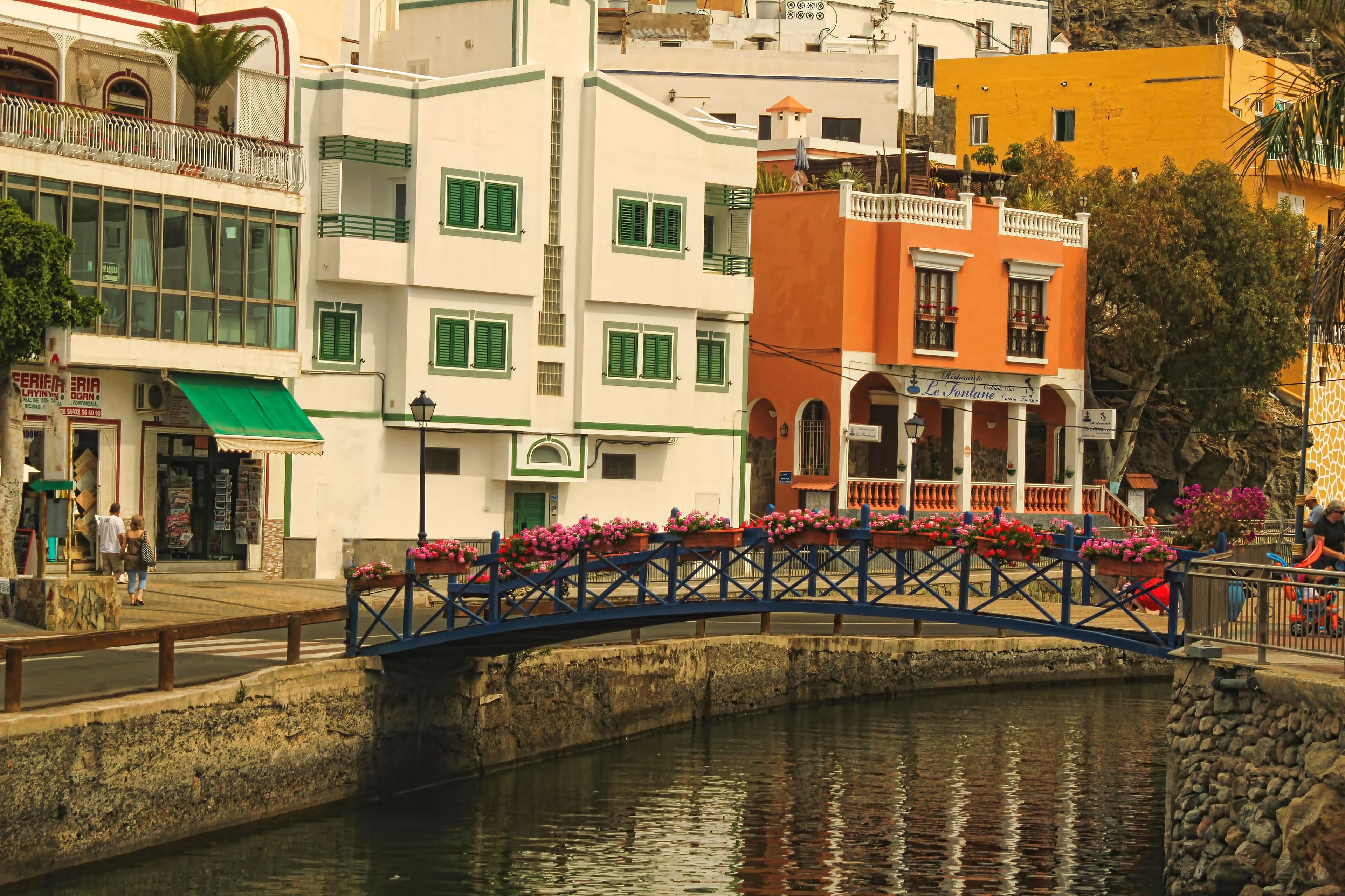 The painted houses and harbour of Puerto de Mogan